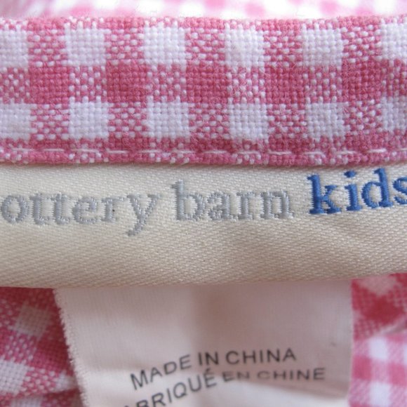 Pottery Barn Pink & White Gingham Check Unlined Curtains 2 Panels 44 x 63” PBK - Picture 6 of 7